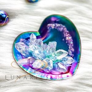 Stainless Steel Ring Dish/Tray with Handmade Resin Crystal